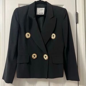 Moschino Cheap & Chic Black Vintage Blazer with unique buttons